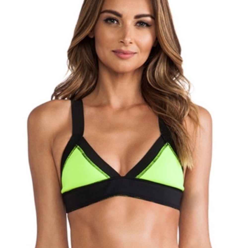 Indah Midori Reversible Triangle Top Lemon & Black